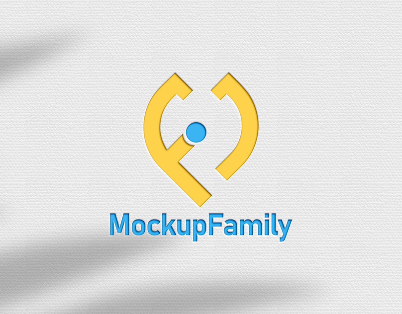 Close Up 3D Logo Mockup Design with Shadows