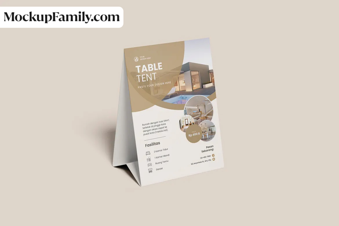table tent mockup psd