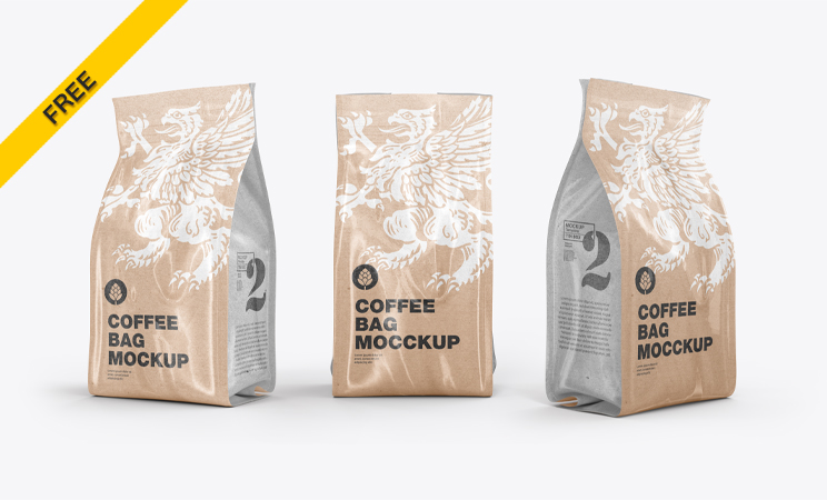 Kraft Coffee Bags Mockup Free Download