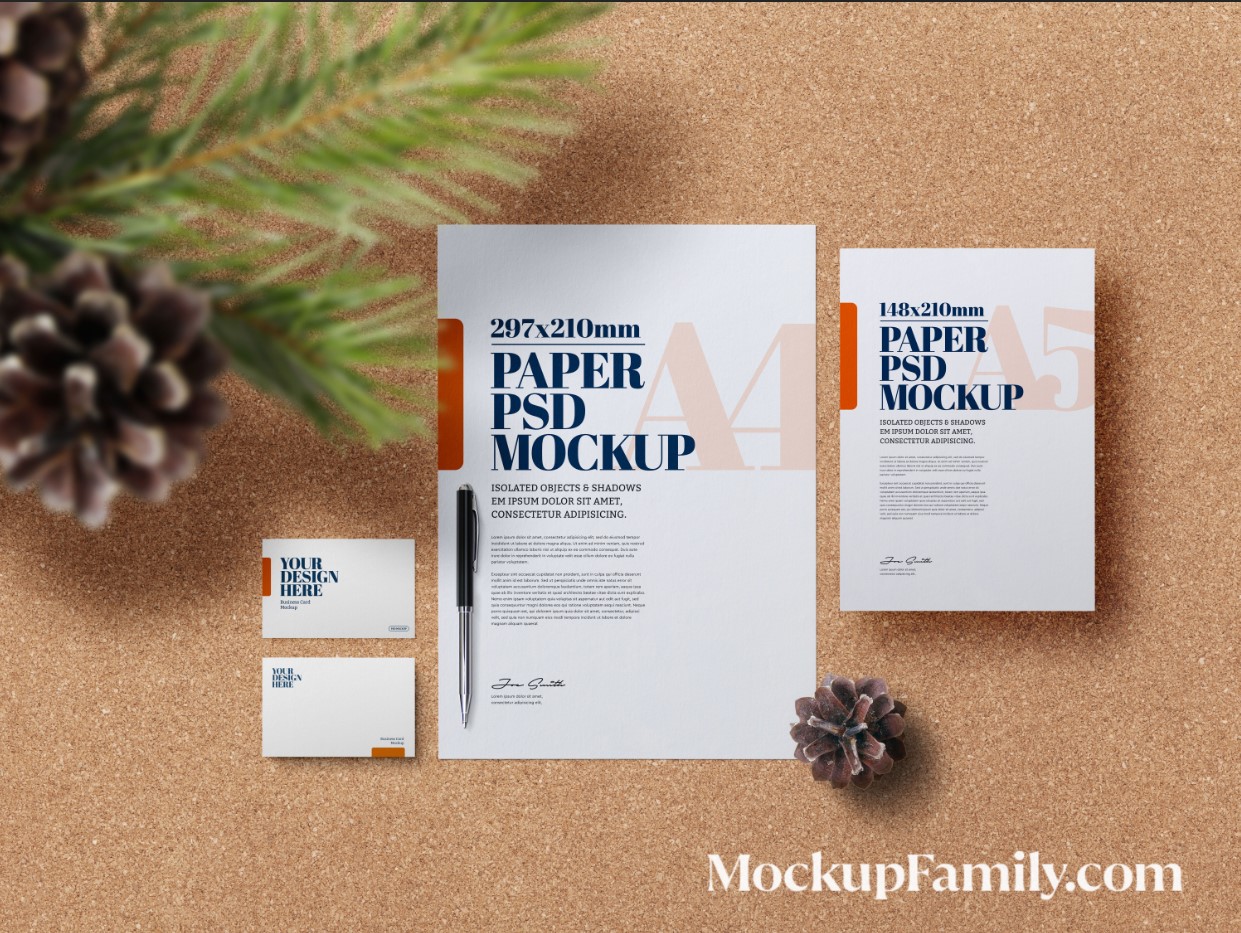 Stationery mockup psd