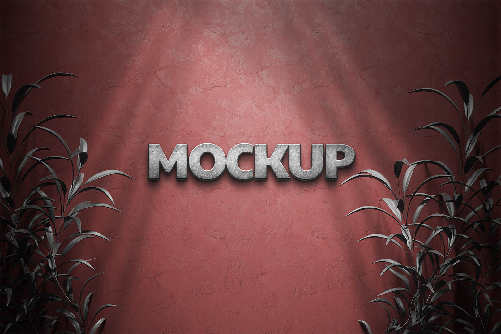 3D logo mockup wall