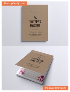 A6 Notepad Mockup PSD Free Download