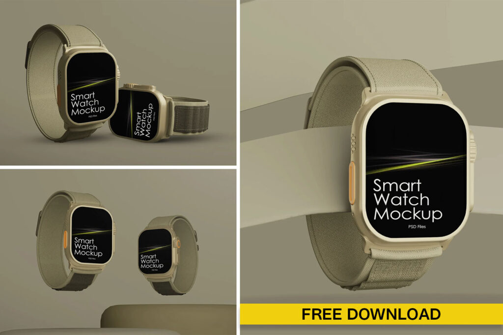 Smart Watch Mockup Template PSD